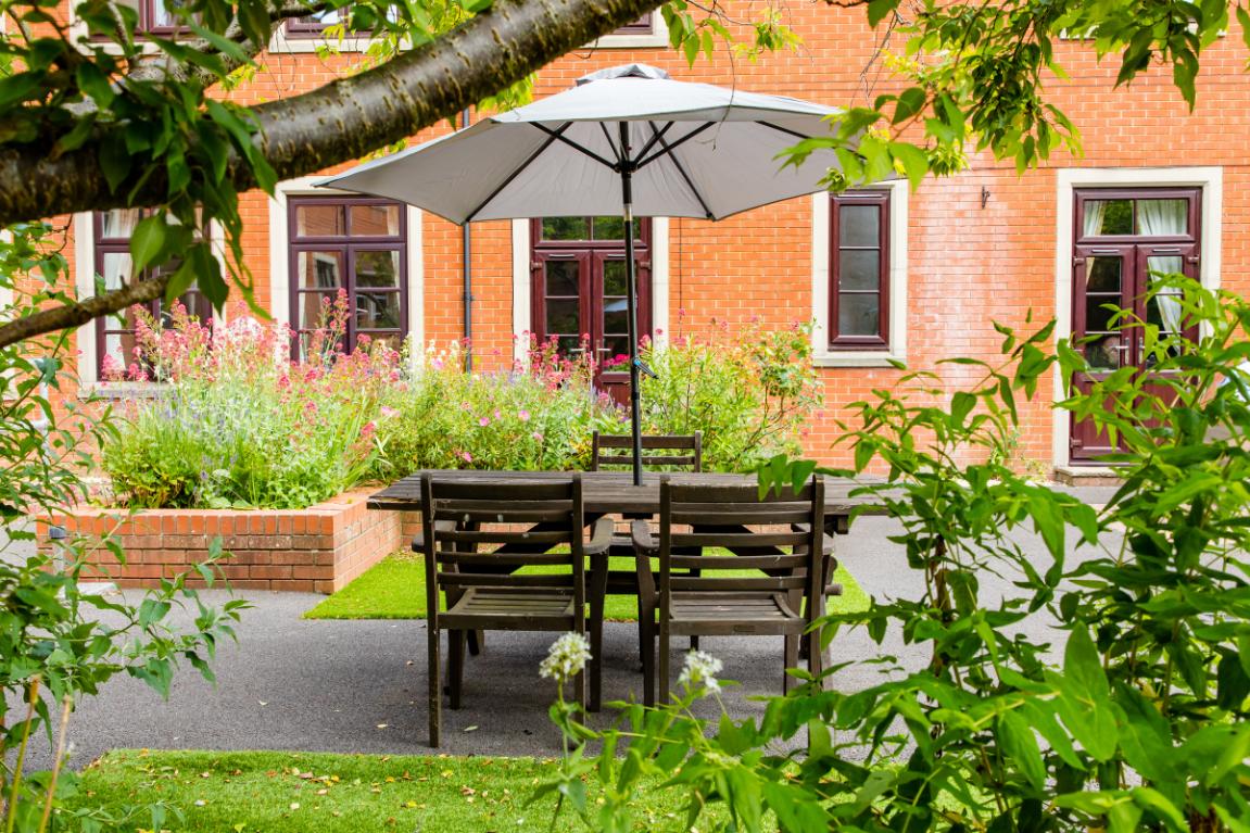 outdoor seating area